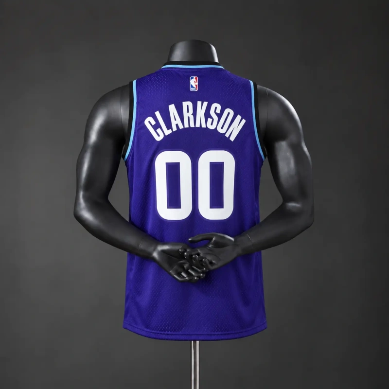 Utah Jazz 2026 #00 CLARKSON NBA Silk Basketball Jersey - Purple