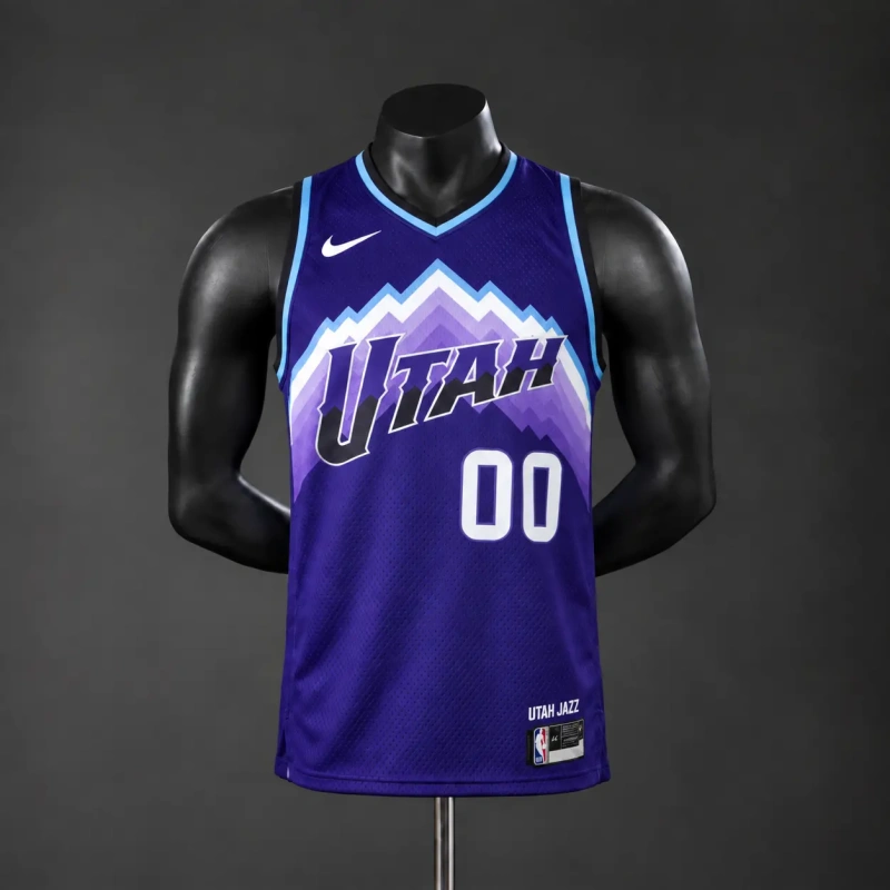 Utah Jazz 2026 #00 CLARKSON NBA Silk Basketball Jersey - Purple