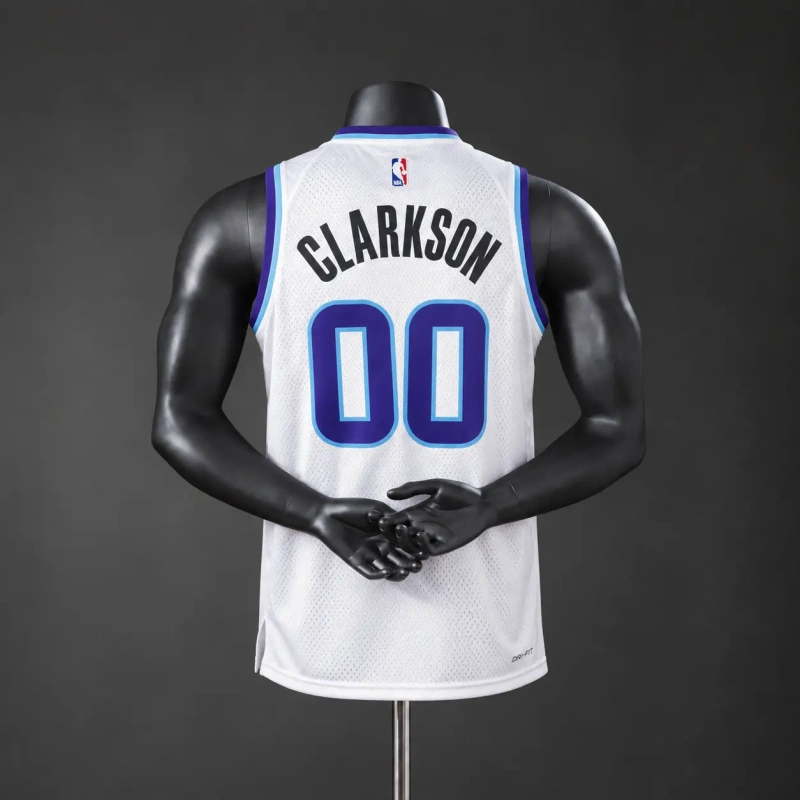 Utah Jazz 2026 #00 CLARKSON NBA Silk Basketball Jersey - White