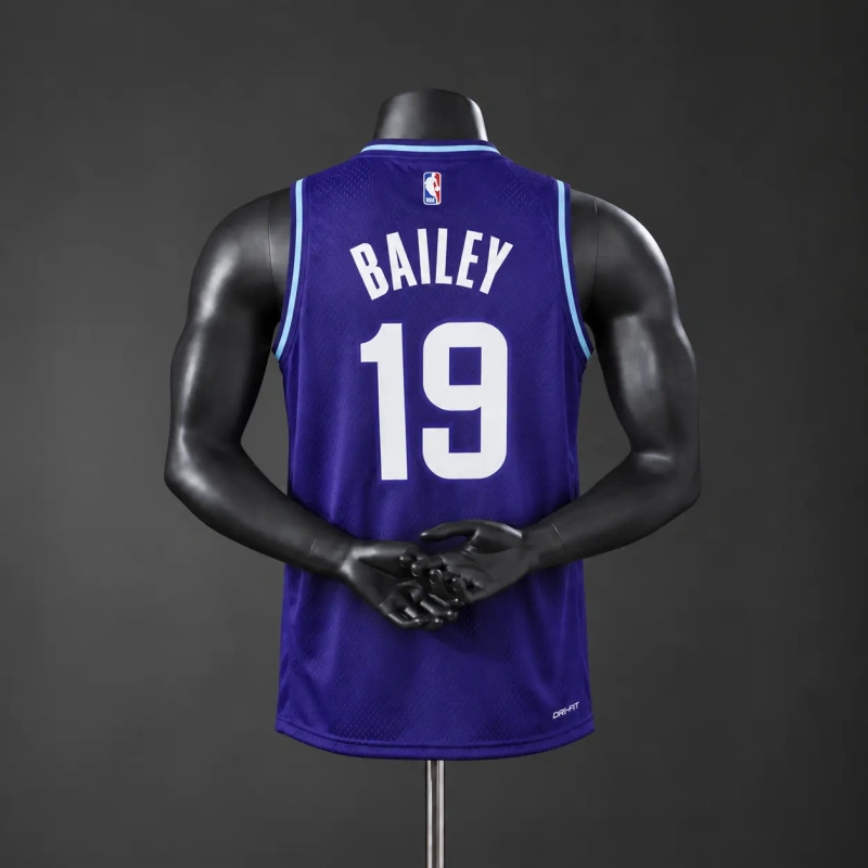 Utah Jazz 2026 NBA Silk Basketball Jersey #19 Bailey - Purple