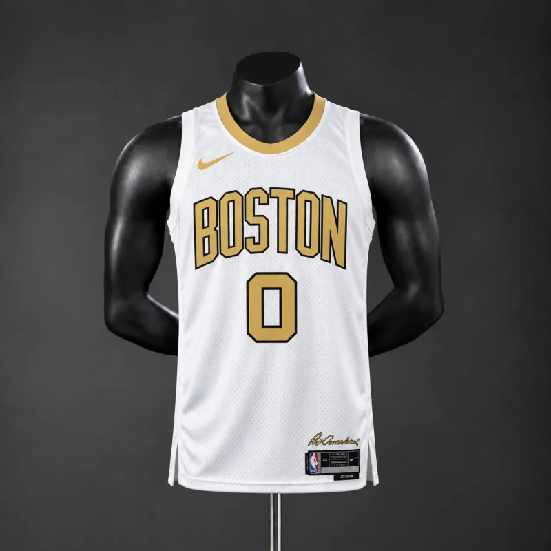 Boston Celtics 2026 City Edition NBA Silk Basketball Jersey - White  #0 TATUM