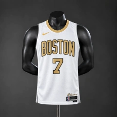 Boston Celtics 2026 City Edition NBA Silk Basketball Jersey - White #7 BROWN