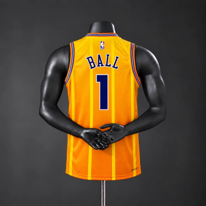 Charlotte Hornets 2026 City Edition NBA Silk Basketball Jersey - Orange #1 Ball