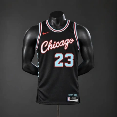 Chicago Bulls 2026 City Edition NBA Silk Basketball Jersey - Black #23 JORDAN