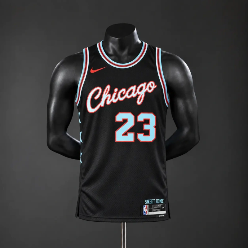 Chicago Bulls 2026 City Edition NBA Silk Basketball Jersey - Black #23 JORDAN