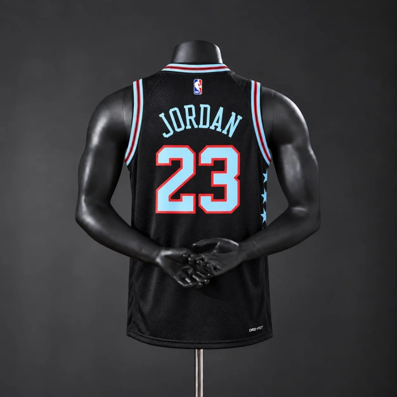 Chicago Bulls 2026 City Edition NBA Silk Basketball Jersey - Black #23 JORDAN