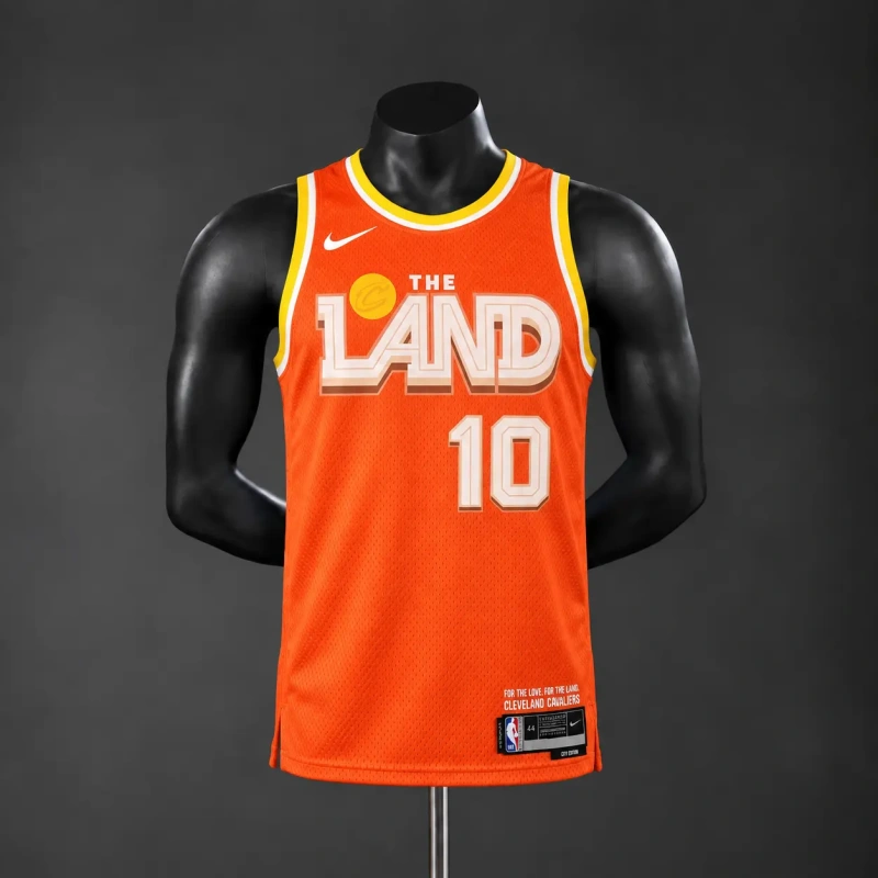 Cleveland Cavaliers 2026 City Edition NBA Silk Basketball Jersey - Orange #10 Garland