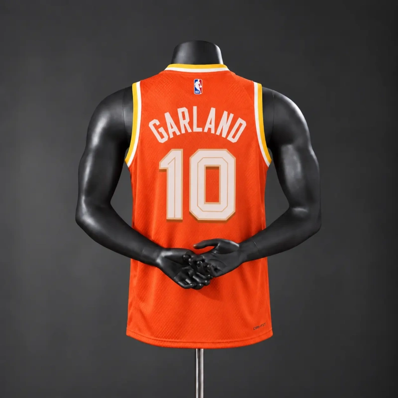 Cleveland Cavaliers 2026 City Edition NBA Silk Basketball Jersey - Orange #10 Garland