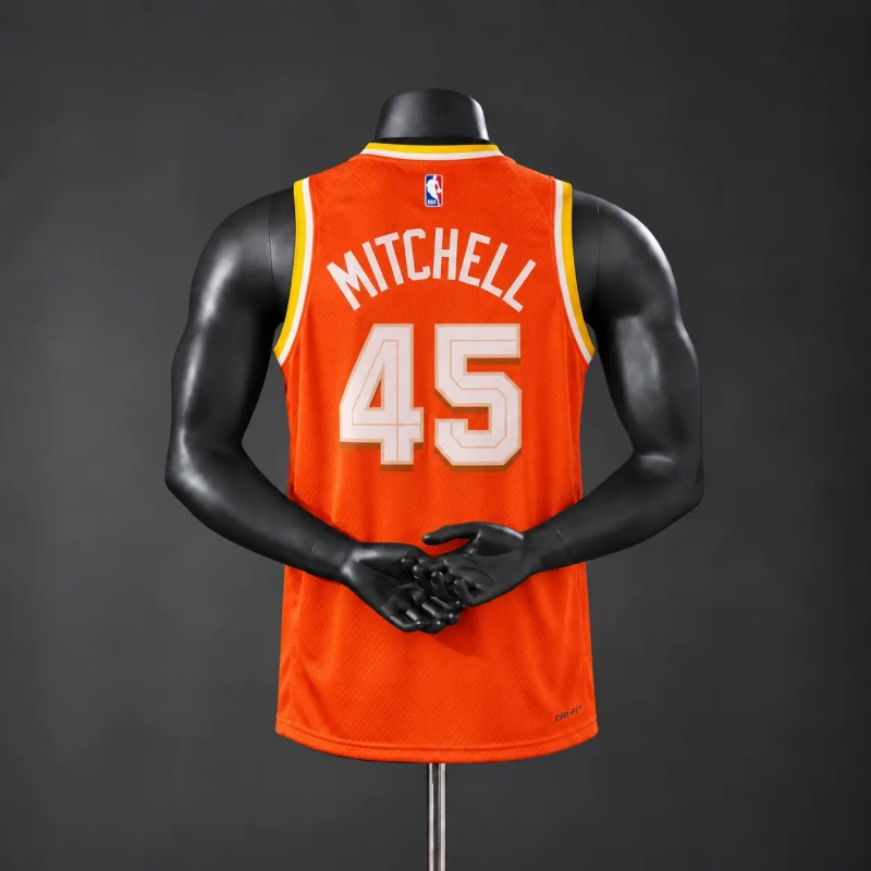 Cleveland Cavaliers 2026 City Edition NBA Silk Basketball Jersey - Orange #45 MITCHELL