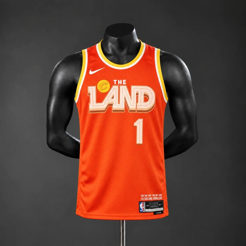 Cleveland Cavaliers 2026 City Edition NBA Silk Basketball Jersey - Orange #1 HARDEN