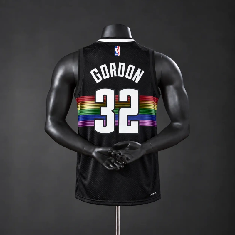 Denver Nuggets  2026 City Edition NBA Silk Basketball Jersey - Black #32 Gordon