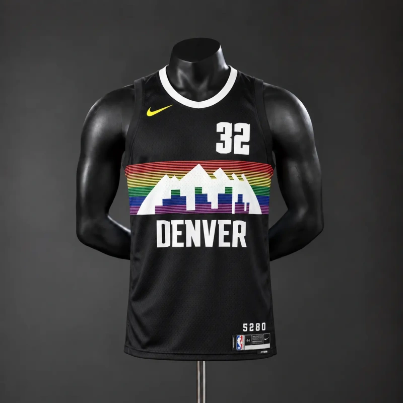 Denver Nuggets  2026 City Edition NBA Silk Basketball Jersey - Black #32 Gordon