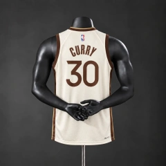Golden State Warriors 2026 City Edition NBA Silk Basketball Jersey - Tan #30 CURRY