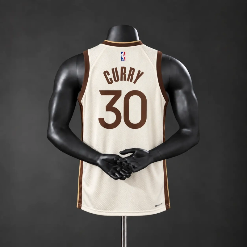 Golden State Warriors 2026 City Edition NBA Silk Basketball Jersey - Tan #30 CURRY