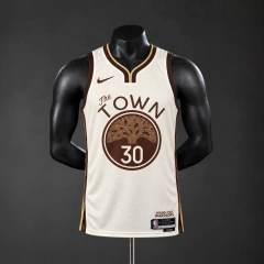 Golden State Warriors 2026 City Edition NBA Silk Basketball Jersey - Tan #30 CURRY