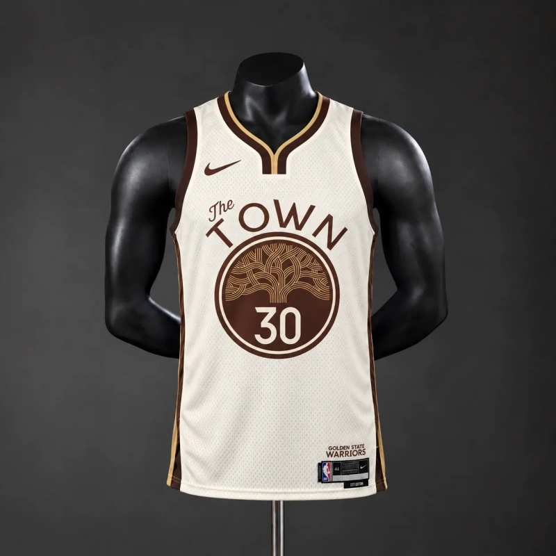 Golden State Warriors 2026 City Edition NBA Silk Basketball Jersey - Tan #30 CURRY
