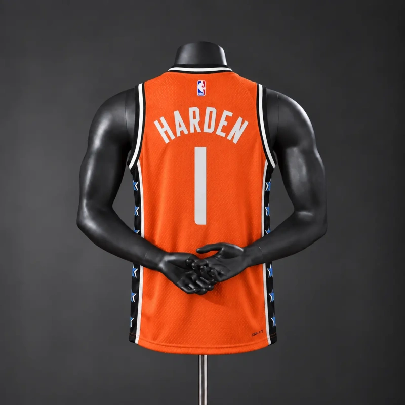 Los Angeles Clippers2026 City Edition NBA Silk Basketball Jersey - Orange #1 HARDEN
