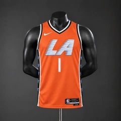 Los Angeles Clippers2026 City Edition NBA Silk Basketball Jersey - Orange #1 HARDEN