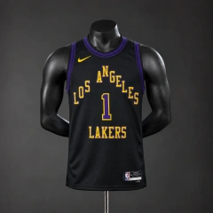 Los Angeles Lakers 2026 City Edition NBA Silk Basketball Jersey - Black #1 Russell