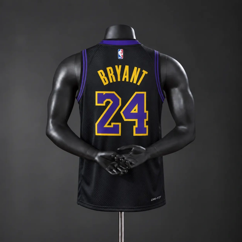 Los Angeles Lakers 2026 City Edition NBA Silk Basketball Jersey - Black #24 BRYANT