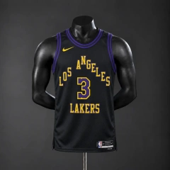 Los Angeles Lakers 2026 City Edition NBA Silk Basketball Jersey - Black #3 Davis
