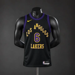Los Angeles Lakers 2026 City Edition NBA Silk Basketball Jersey - Black #6 JAMES