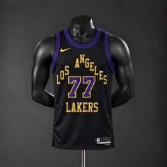 Los Angeles Lakers 2026 City Edition NBA Silk Basketball Jersey - Black #77 Dončić