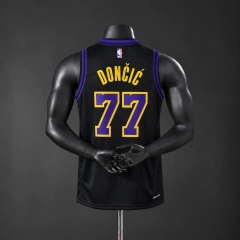 Los Angeles Lakers 2026 City Edition NBA Silk Basketball Jersey - Black #77 Dončić