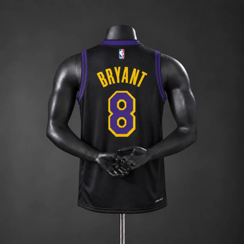 Los Angeles Lakers 2026 City Edition NBA Silk Basketball Jersey - Black #8 BRYANT