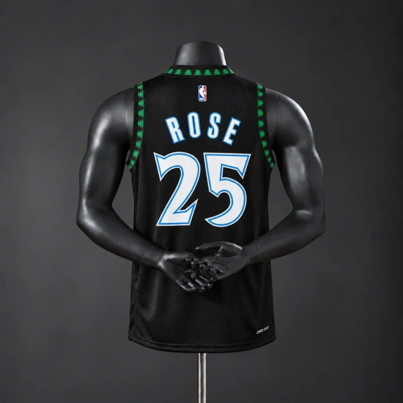 Minnesota Timberwolves 2026 Classics NBA Silk Basketball Jersey - Black #25 Rose