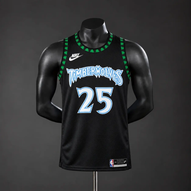 Minnesota Timberwolves 2026 Classics NBA Silk Basketball Jersey - Black #25 Rose
