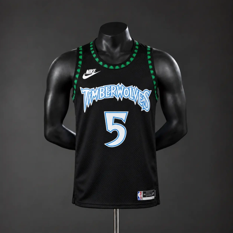 Minnesota Timberwolves 2026 Classics NBA Silk Basketball Jersey - Black #5 Edwards