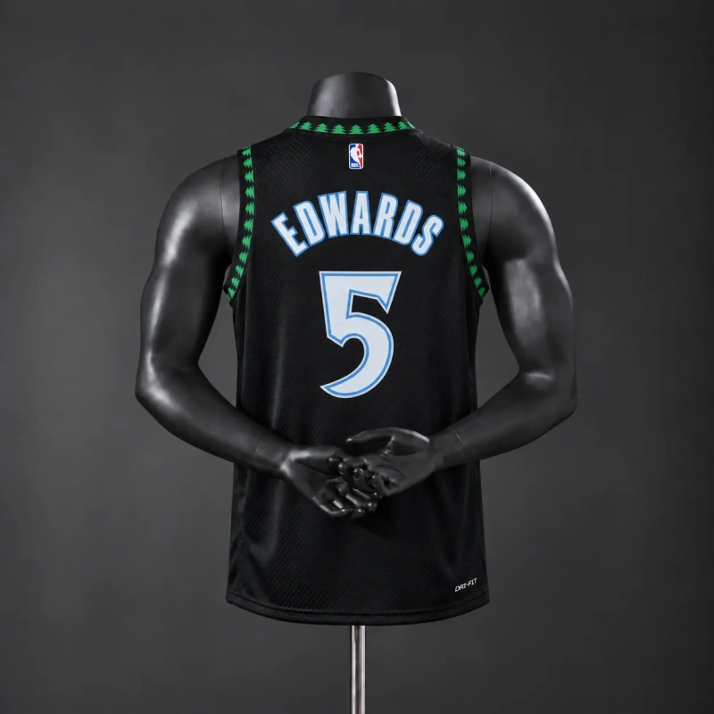 Minnesota Timberwolves 2026 Classics NBA Silk Basketball Jersey - Black #5 Edwards