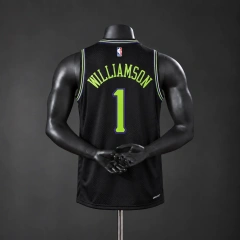 New Orleans Pelicans 2026 City Edition NBA Silk Basketball Jersey - Black #1 Williamson