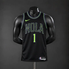 New Orleans Pelicans 2026 City Edition NBA Silk Basketball Jersey - Black #1 Williamson