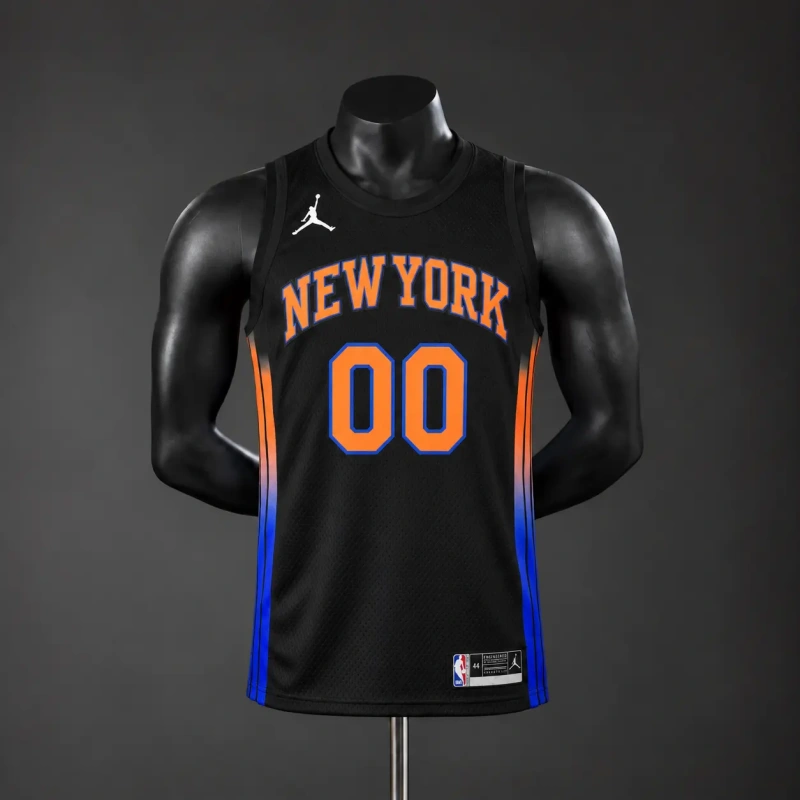 New York Knicks 2026 limited NBA Silk Basketball Jersey - Black #00 CLARKSON