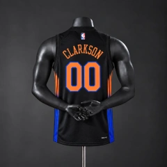 New York Knicks 2026 limited NBA Silk Basketball Jersey - Black #00 CLARKSON