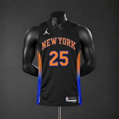 New York Knicks 2026 limited NBA Silk Basketball Jersey - Black #25 Bridges