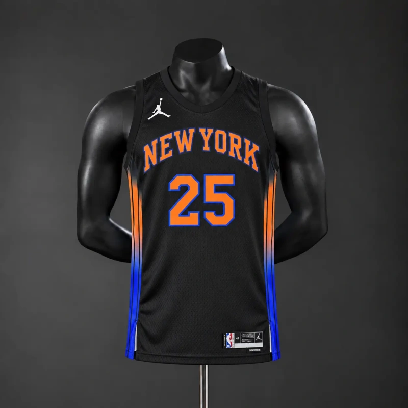 New York Knicks 2026 limited NBA Silk Basketball Jersey - Black #25 Bridges
