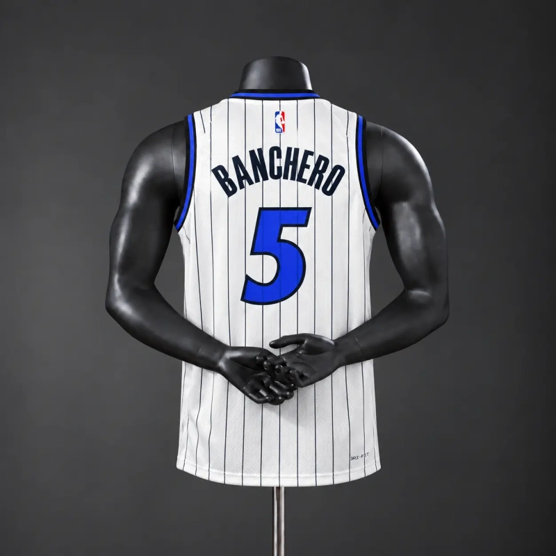 Orlando Magic 2026 NBA Silk Basketball Jersey - White #5 Banchero