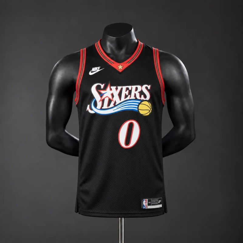 Philadelphia 76ers 2026 Classics NBA Silk Basketball Jersey - Black #0 Maxey