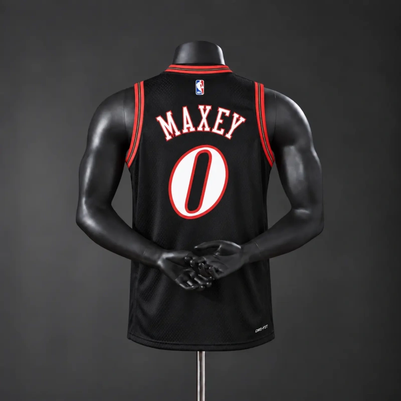 Philadelphia 76ers 2026 Classics NBA Silk Basketball Jersey - Black #0 Maxey