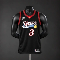 Philadelphia 76ers 2026 Classics NBA Silk Basketball Jersey - Black #3 Iverson