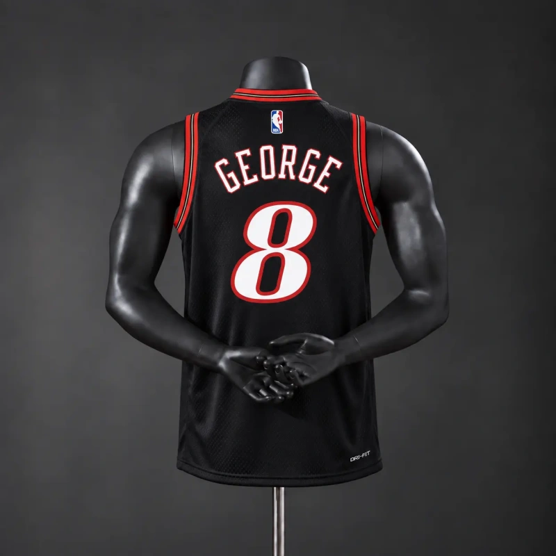 Philadelphia 76ers 2026 Classics NBA Silk Basketball Jersey - Black #8 GEORGE