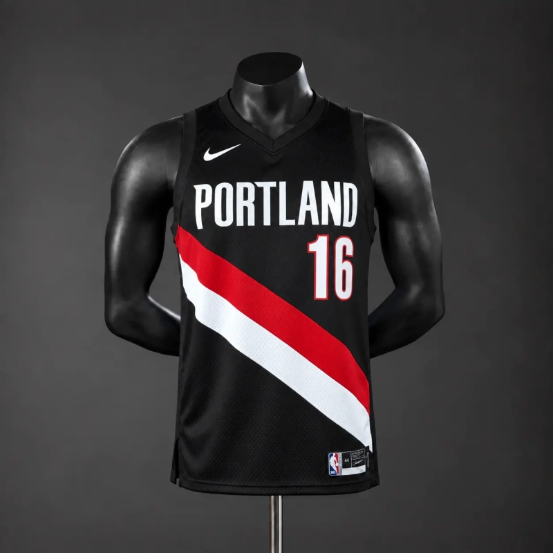 Portland Trail Blazers 2026 NBA Silk Basketball Jersey - Black #16 YANG