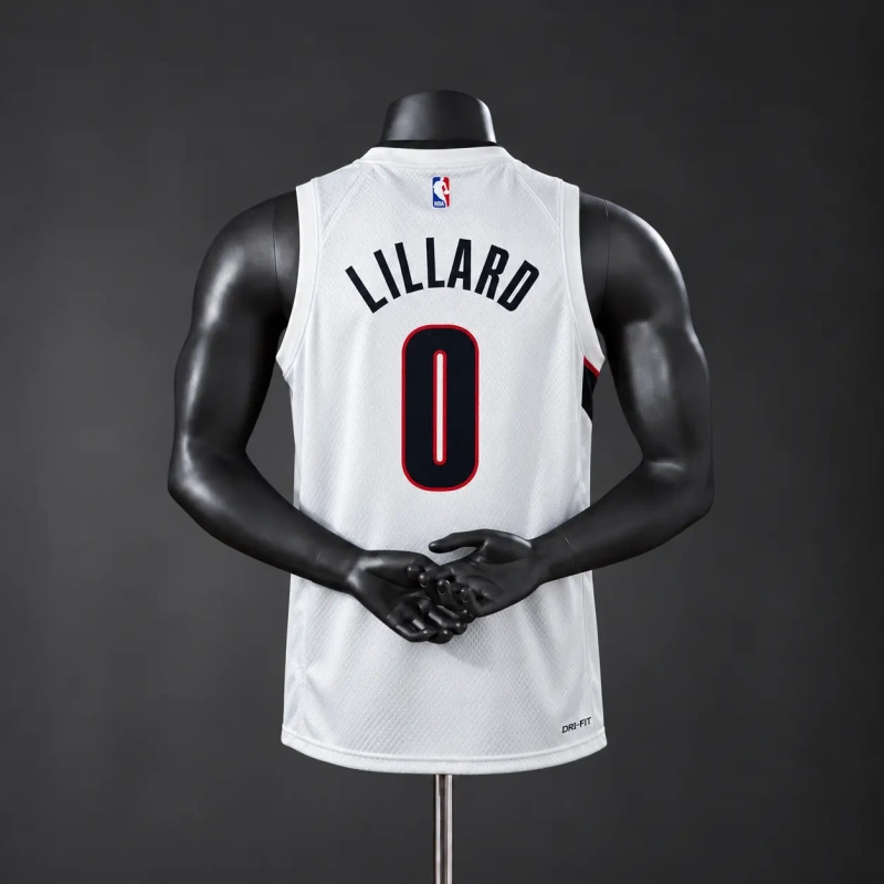 Portland Trail Blazers 2026 NBA Silk Basketball Jersey - White #0 Lillard