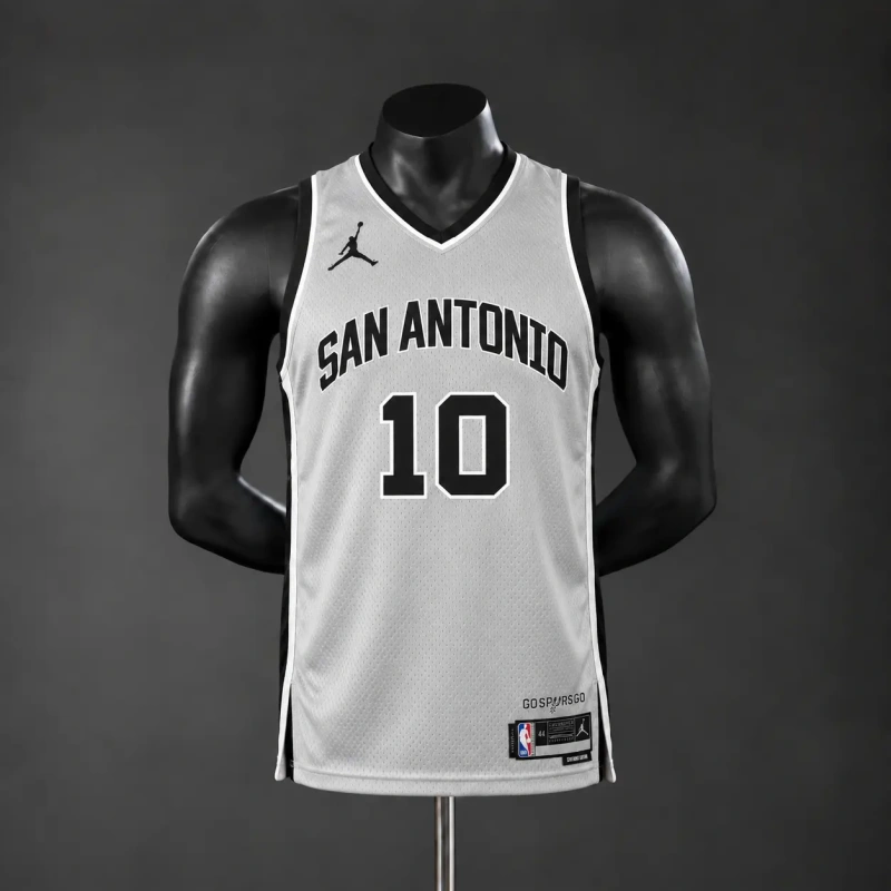 San Antonio Spurs 2026 limited NBA Silk Basketball Jersey - Grey #10 Sochan