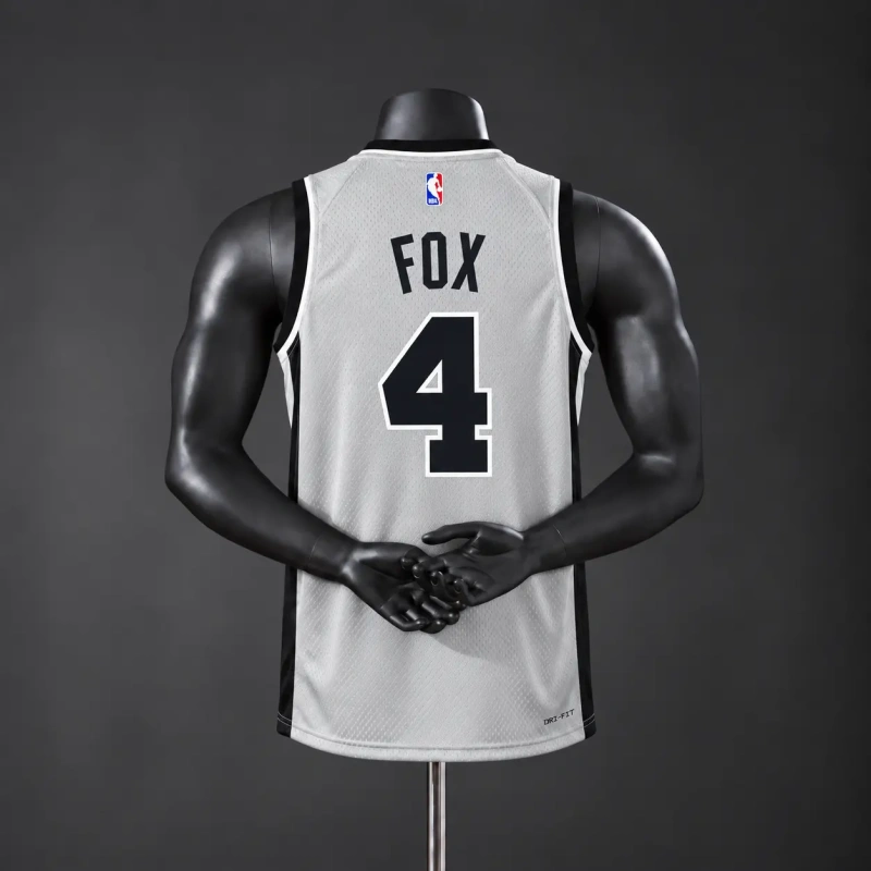 San Antonio Spurs 2026 limited NBA Silk Basketball Jersey - Grey #4 FOX