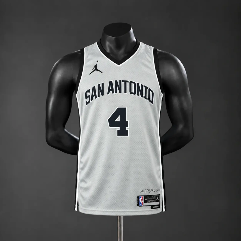 San Antonio Spurs 2026 limited NBA Silk Basketball Jersey - Grey #4 FOX