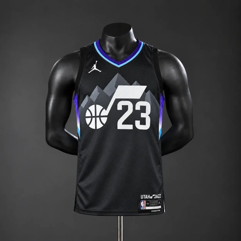 Utah Jazz 2026 NBA Silk Basketball Jersey - Black #23 Markkanen